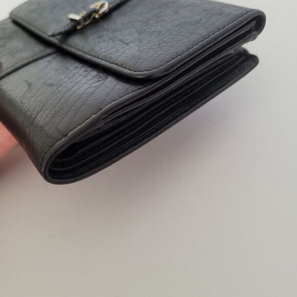 Salvatore Ferragamo Wallet Medium Black Unisex Classic Bifold Buckle Quality - Picture 15 of 15